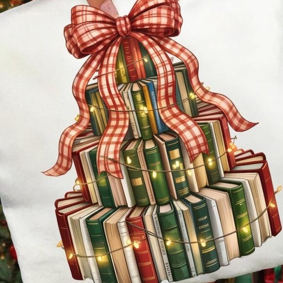 Retro Christmas Reading Tee, Librarian Christmas Tee, Christmas Season Tee - Picture 2 of 4